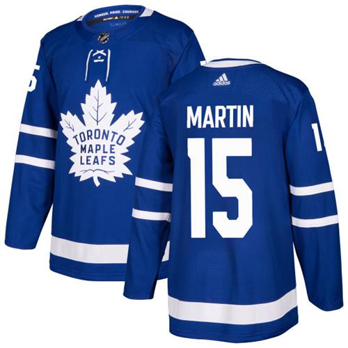 Adidas Maple Leafs #15 Matt Martin Blue Home Authentic Stitched NHL Jersey